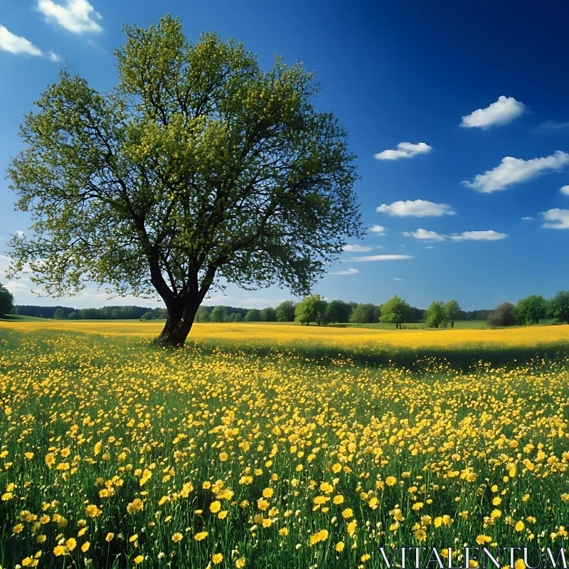 AI ART Floral Meadow Landscape