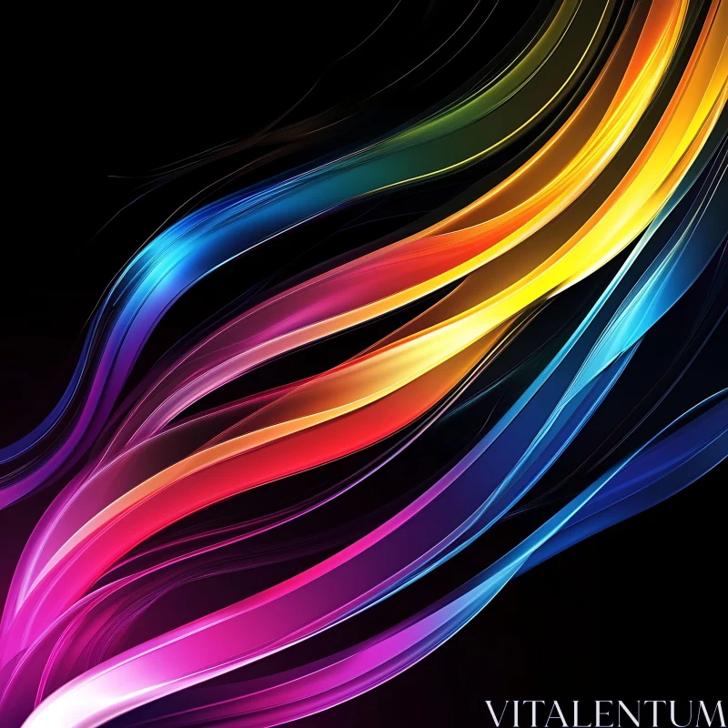 Rainbow Wave Abstract Art AI Image