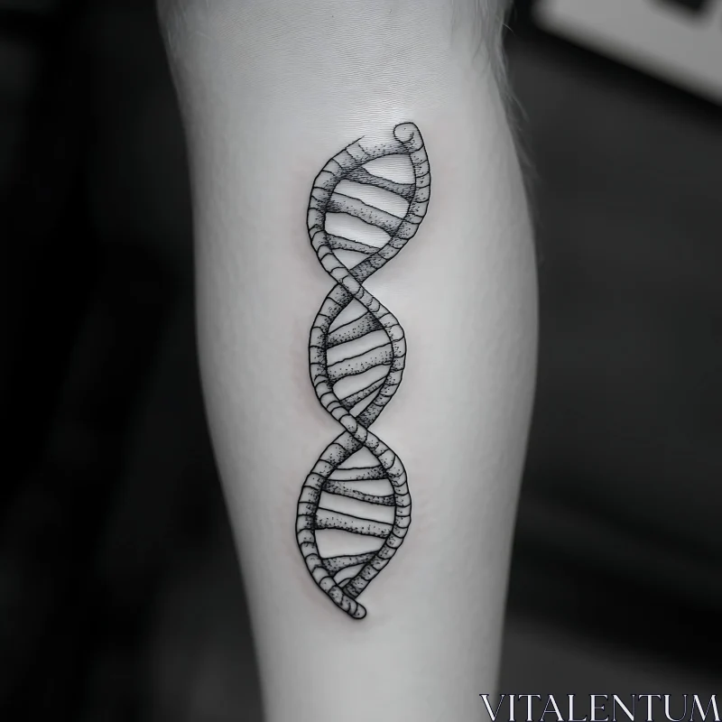 Forearm DNA Helix Tattoo Design AI Image