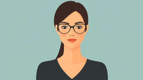 Stylish Woman with Glasses Illustration