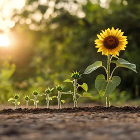 Maturation: From Seedling to Sunflower Bloom