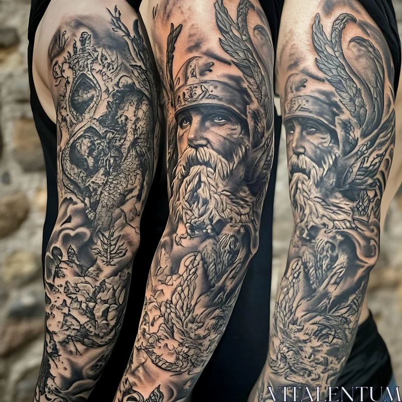 Warrior Full Sleeve Tattoo Art AI Image