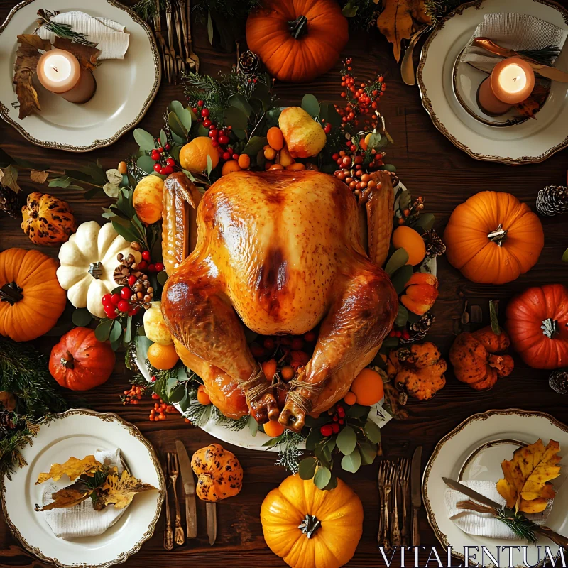 Autumn Harvest Thanksgiving Feast AI Image