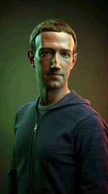 Mark Zuckerberg in Dark Hoodie