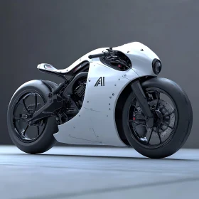 Modern White AI Motorcycle Concept