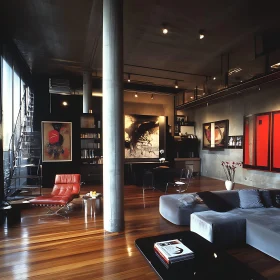 Contemporary Living Room with Art