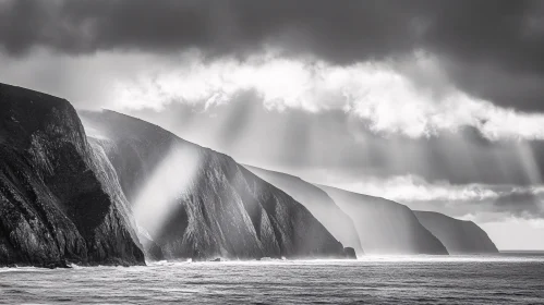 Majestic Monochrome Coastal Landscape