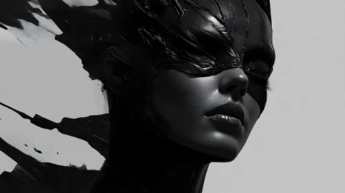 Abstract Woman in Monochrome Art