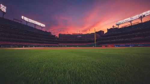 Baseball Field during Sunset