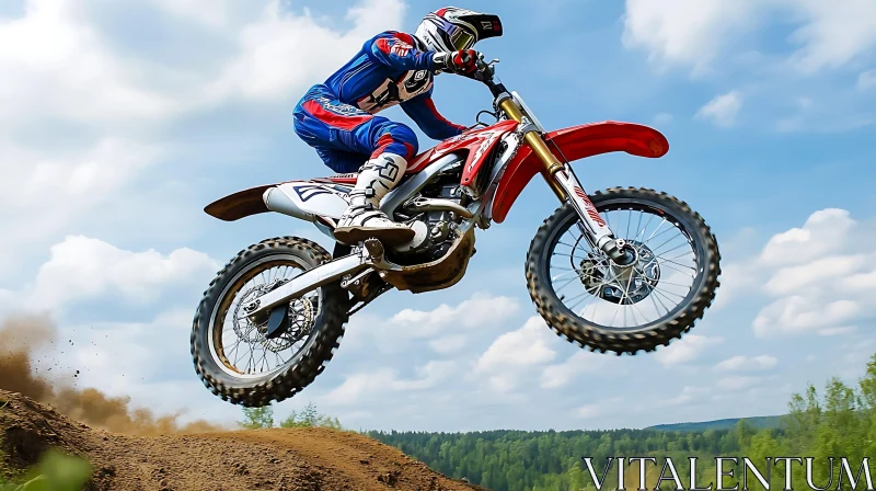 Moto Rider Mid-Air Stunt AI Image