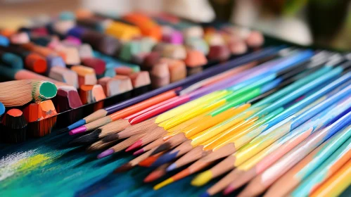 Spectrum of Art Supplies Close-Up