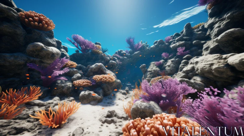 3D Rendered Coral Reef Underwater Scene with Unreal Engine 5 AI Image