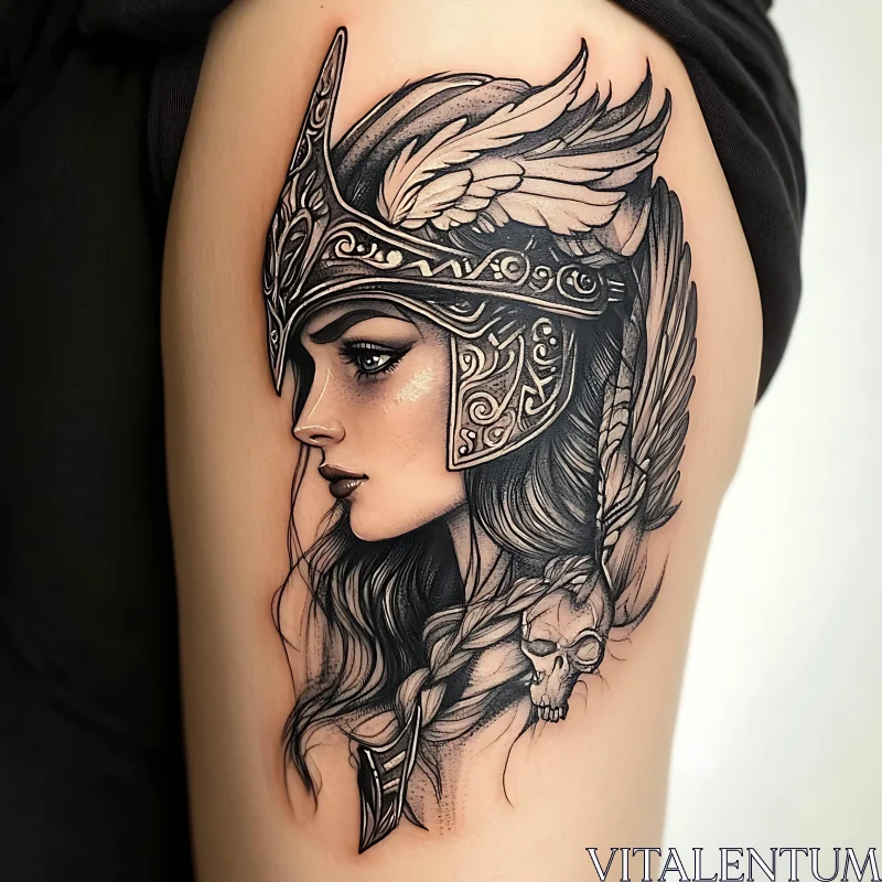 AI ART Detailed Valkyrie Arm Tattoo