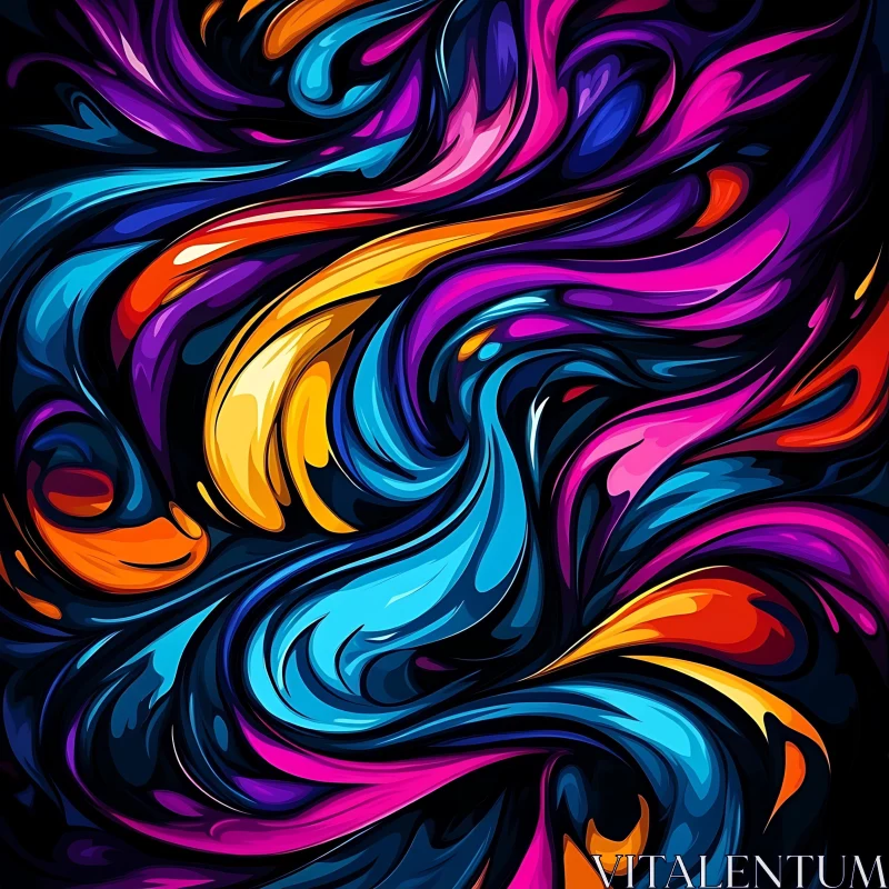 Dynamic Swirl of Colorful Abstract Patterns AI Image