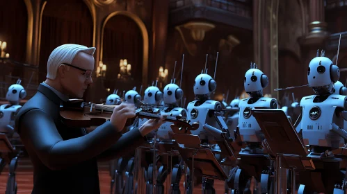 Orchestra of Robots with Human Conductor