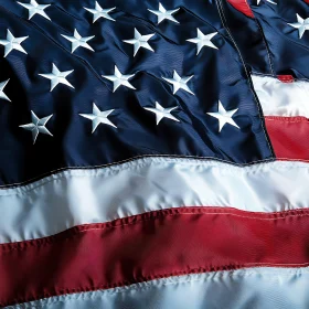 Intricate Details of the American Flag in Close-Up View