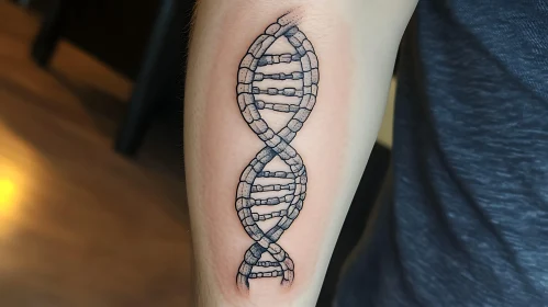 Detailed DNA Tattoo on Inner Forearm