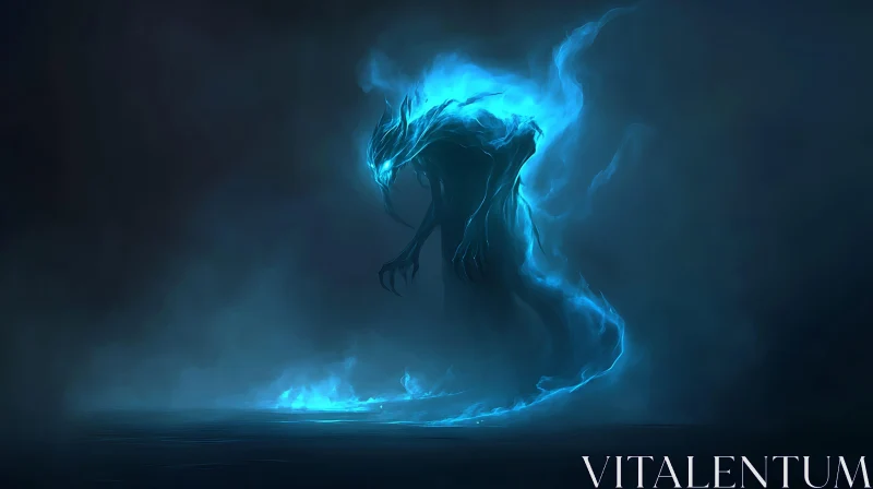 Mystic Creature Emerging from the Mist AI Image