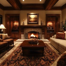 Cozy Fireplace in Traditional Living Room