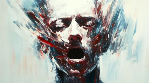 Abstract Portrait of a Screaming Person