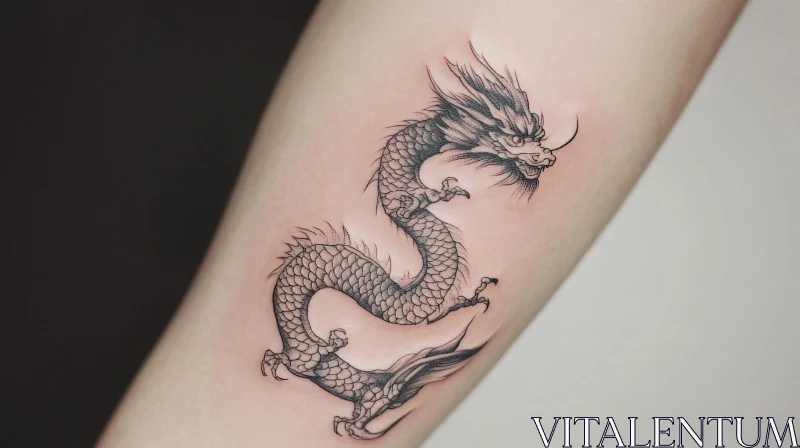 Intricate Dragon Arm Tattoo AI Image