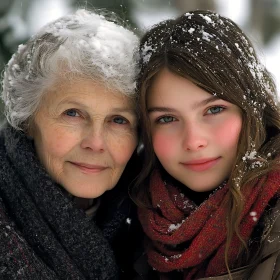 Snowy Day Portrait: Generations of Love