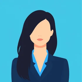 Stylized Female Portrait with Dark Hair