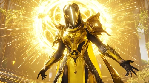 Celestial Warrior in Golden Light