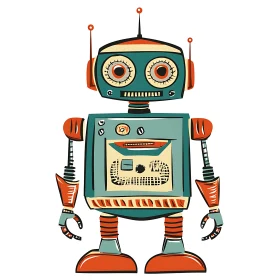 Vintage Style Robot Character Design