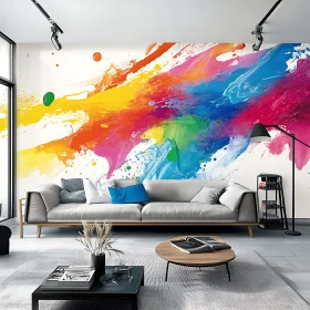 Modern Living Room with Abstract Wall Art