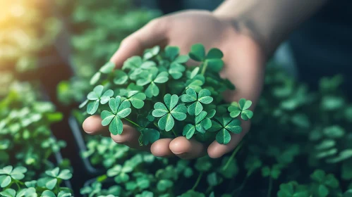 Handful of Clovers - Symbol of Irish Luck