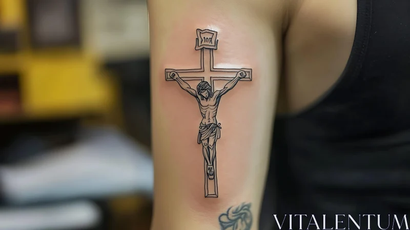 Jesus Cross Tattoo Arm Design AI Image