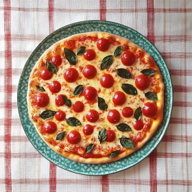 Gourmet Pizza with Fresh Ingredients on Stylish Plate