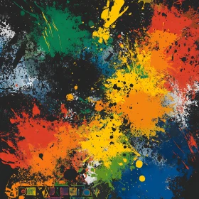 Explosion of Colors on Dark Canvas