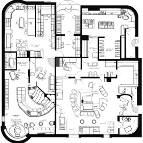 Monochrome House Blueprint Layout