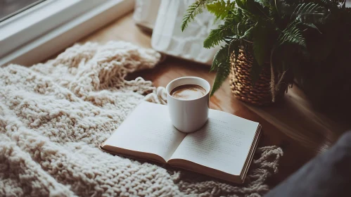 Relaxing Coffee and Book Still Life