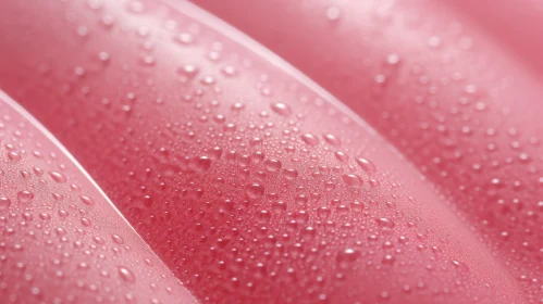 Close-Up Macro Photography: Pink Surface with Water Droplets