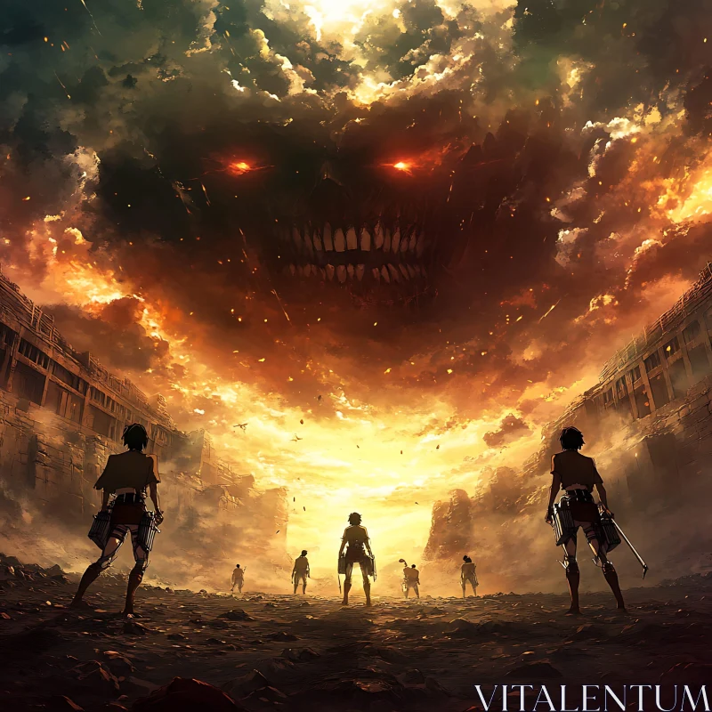 AI ART Fiery Gaze of the Titan