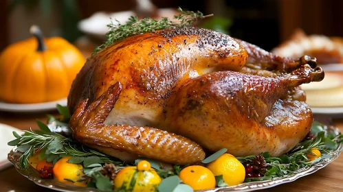 Golden Brown Thanksgiving Turkey with Herbs