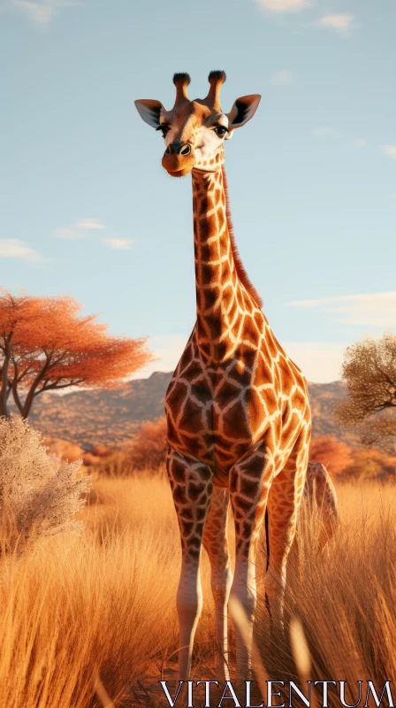 Stunning Photo-realistic Giraffe in Desert | Octane Render AI Image