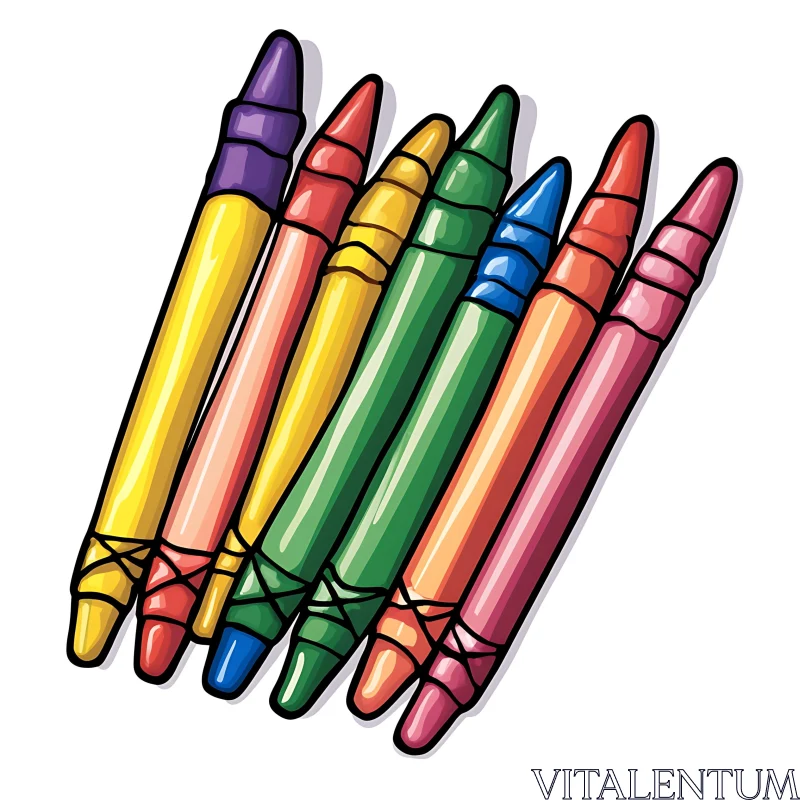 Assorted Color Crayons Art Still AI Image