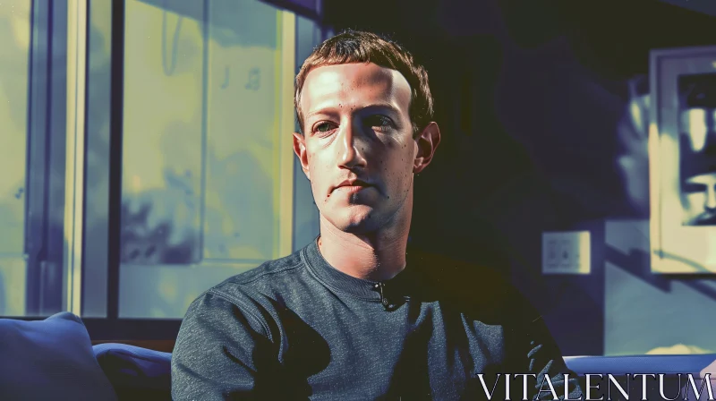 AI ART Tech Mogul Mark Zuckerberg in Thought