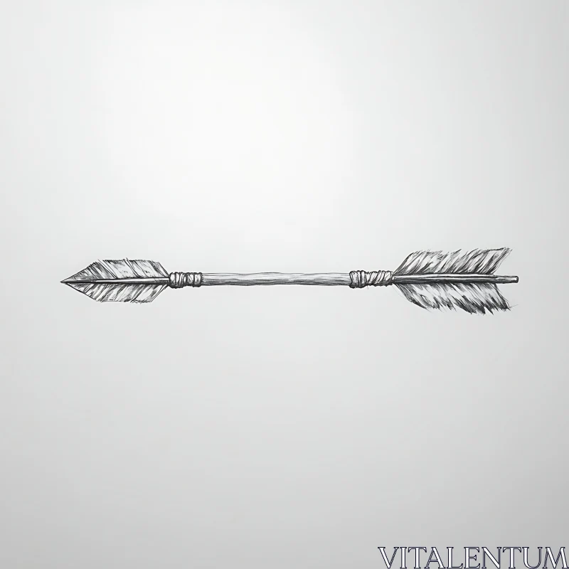 Simple Sketch of Arrow with Feathers AI Image