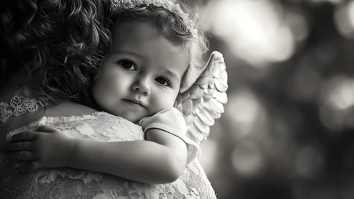 Monochrome Angelic Child Portrait