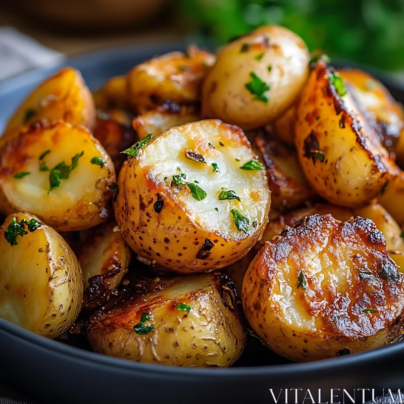 Crispy Roasted Potatoes AI Image