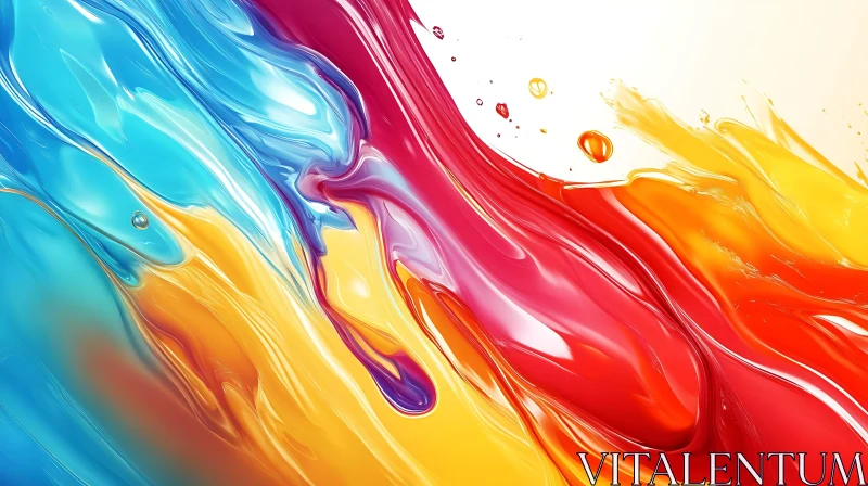 Glossy Paint Flow Abstract Design AI Image