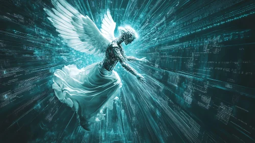 Cyborg Angel in Digital Stream