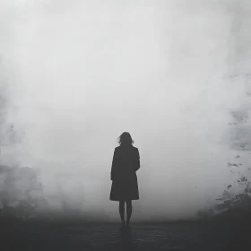 Woman in Fog: A Study in Grayscale