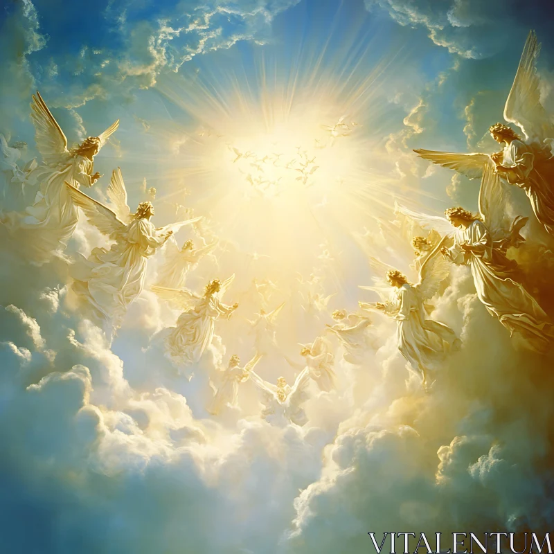 AI ART Heavenly Host Angelic Gathering Artwork