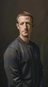 Portrait of Mark Zuckerberg in Casual Jacket